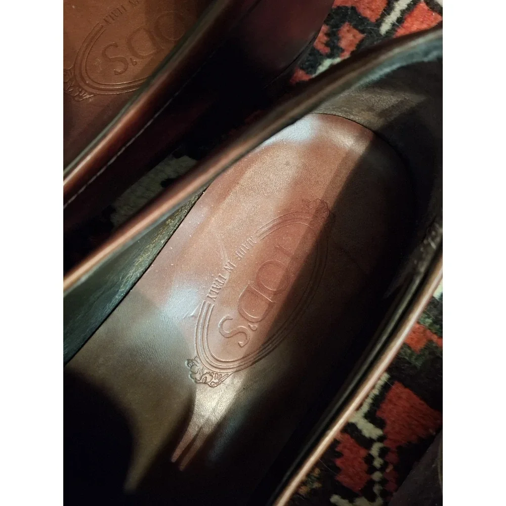Tod's Men's Reddish Brown Leather Penny Loafer Driving Shoes 9.5 $895